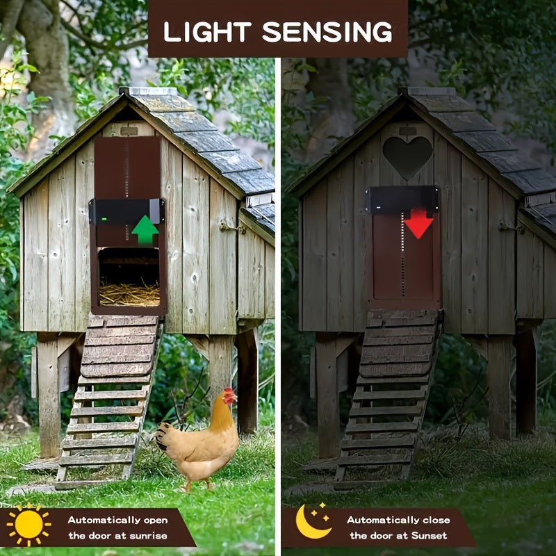 Plastic Automatic Chicken Coop Door with Light Sensor Battery Powered