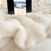 Faux Fur Throw Blanket Snowy White Soft and Comfortable for Home Decor