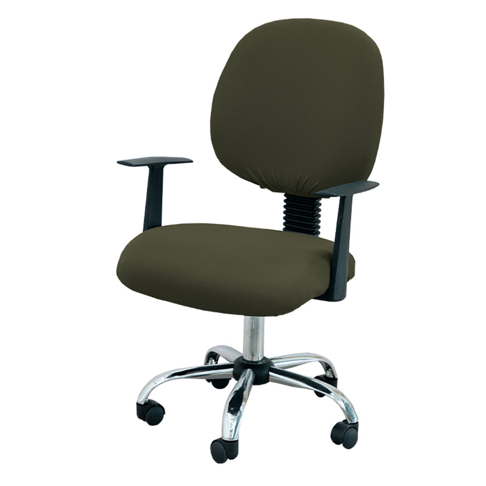 2-Piece Office Chair Cover Set Solid Stretch Jacquard Elastic Desk Computer Chairs