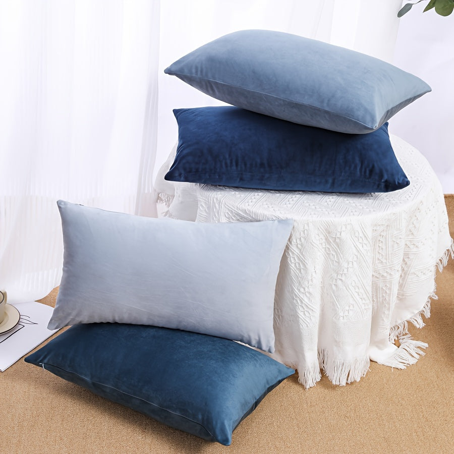 Velvet Pillow Covers with Zipper Closure Machine Washable 100% Polyester for Sofa Bed Car Decor