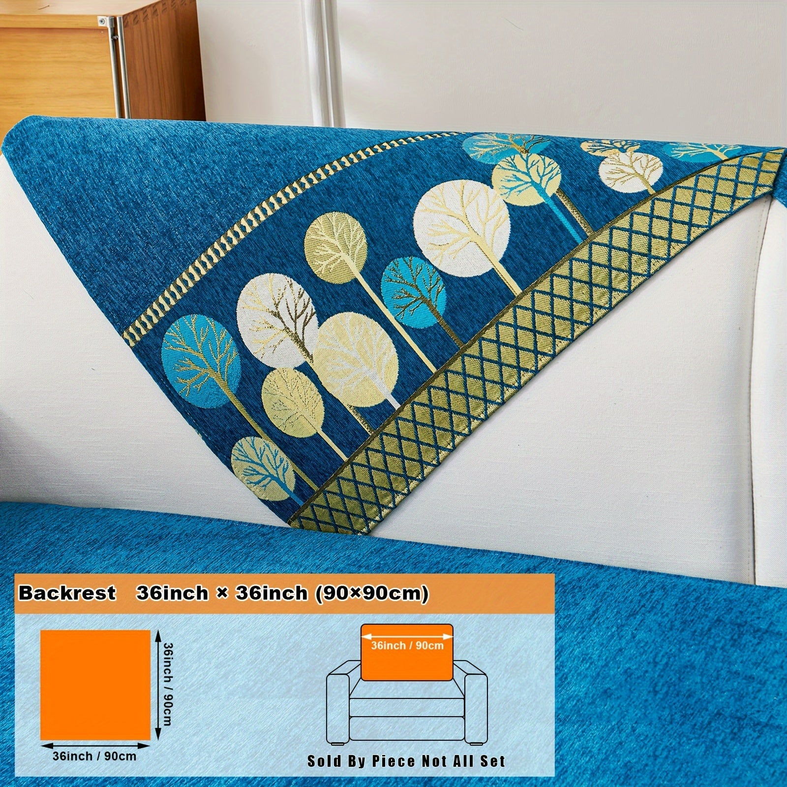 Bohemian Moonlit Trees Sofa Cover for Single to Quadruple Seaters Pet-Friendly Machine Washable Viscose