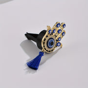 Car Air Freshener Vent Clip Hamsa Hand Emblem Tassel No Fragrance Stylish Auto Accessory