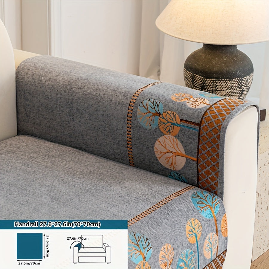 Нескользящая накидка на диван с мотивом дерева для 1-4 местных диванов, безопасна для домашних животных, моется в машине, прочная