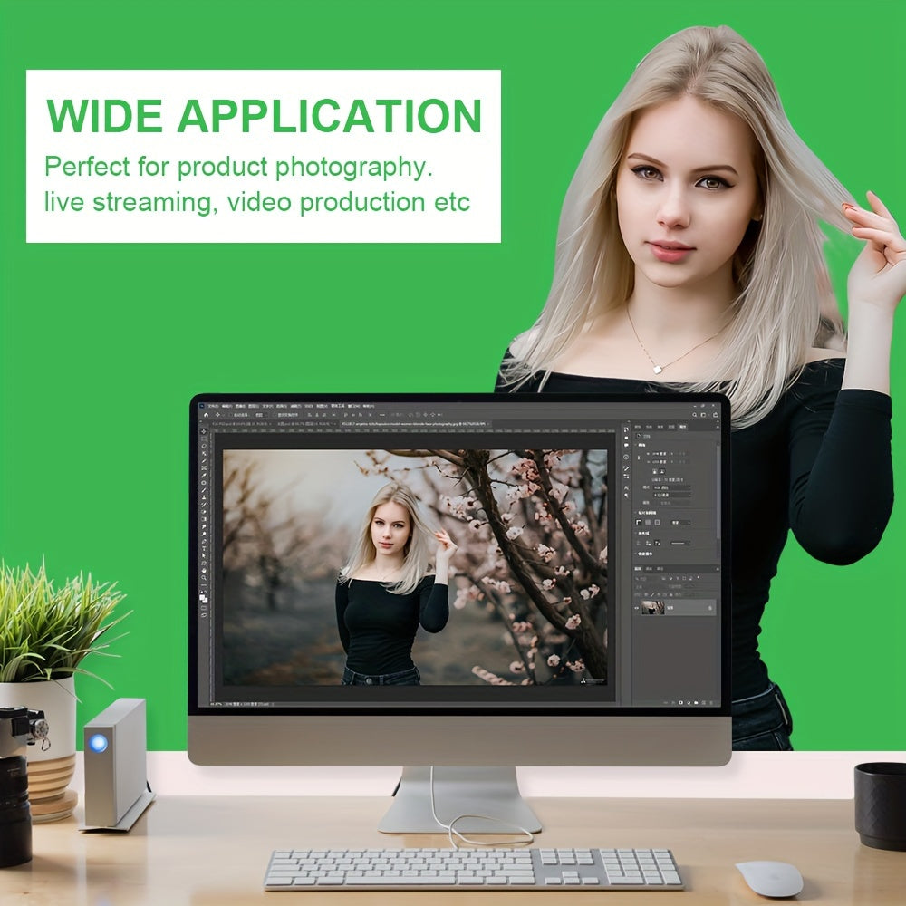 Green Screen Backdrop Polyester 152.4x198.12cm for Video Streaming Photography and Editing