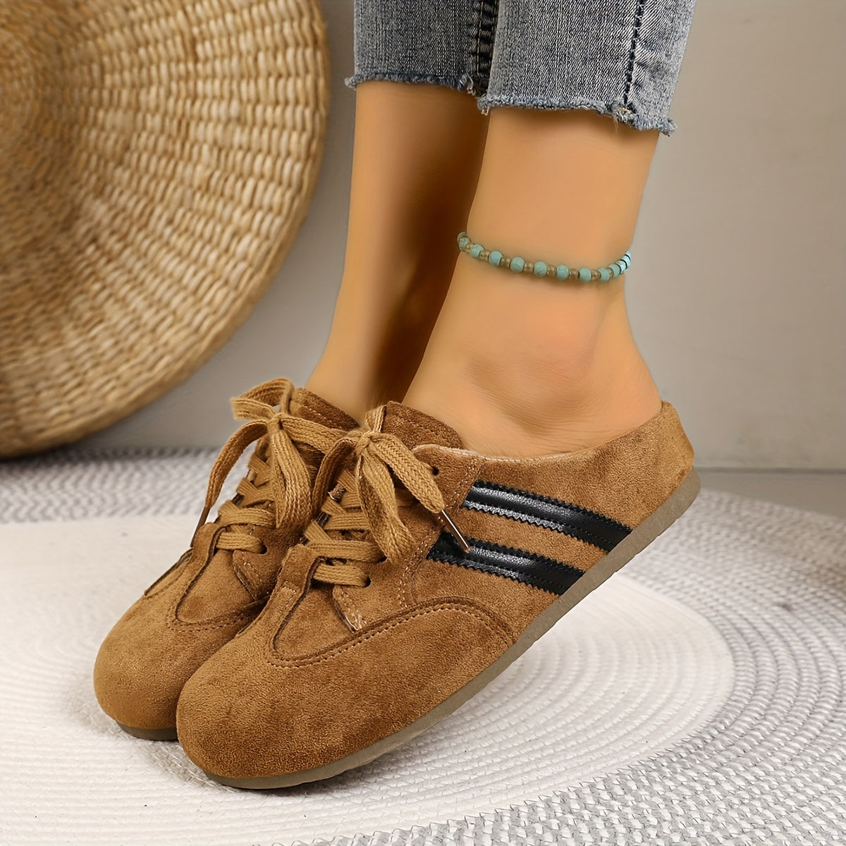 Women's Beige Synthetic Slip-On Sneakers with Cushioned EVA Insole