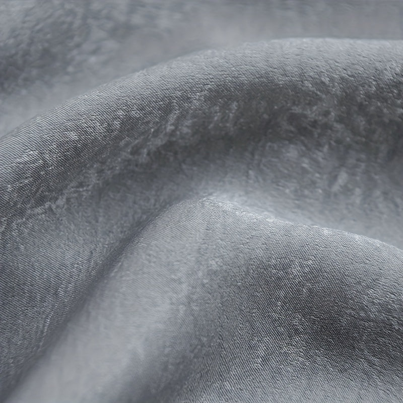 Gray Velvet Curtain for Privacy and Home Decor Semi-Sheer Rod Pocket 1 Piece