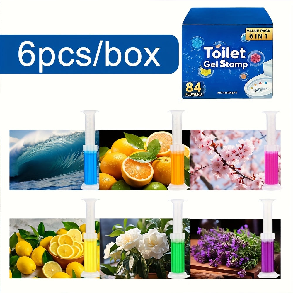 Набор штампов для туалетного геля с 6 палочками, цветочный аромат.