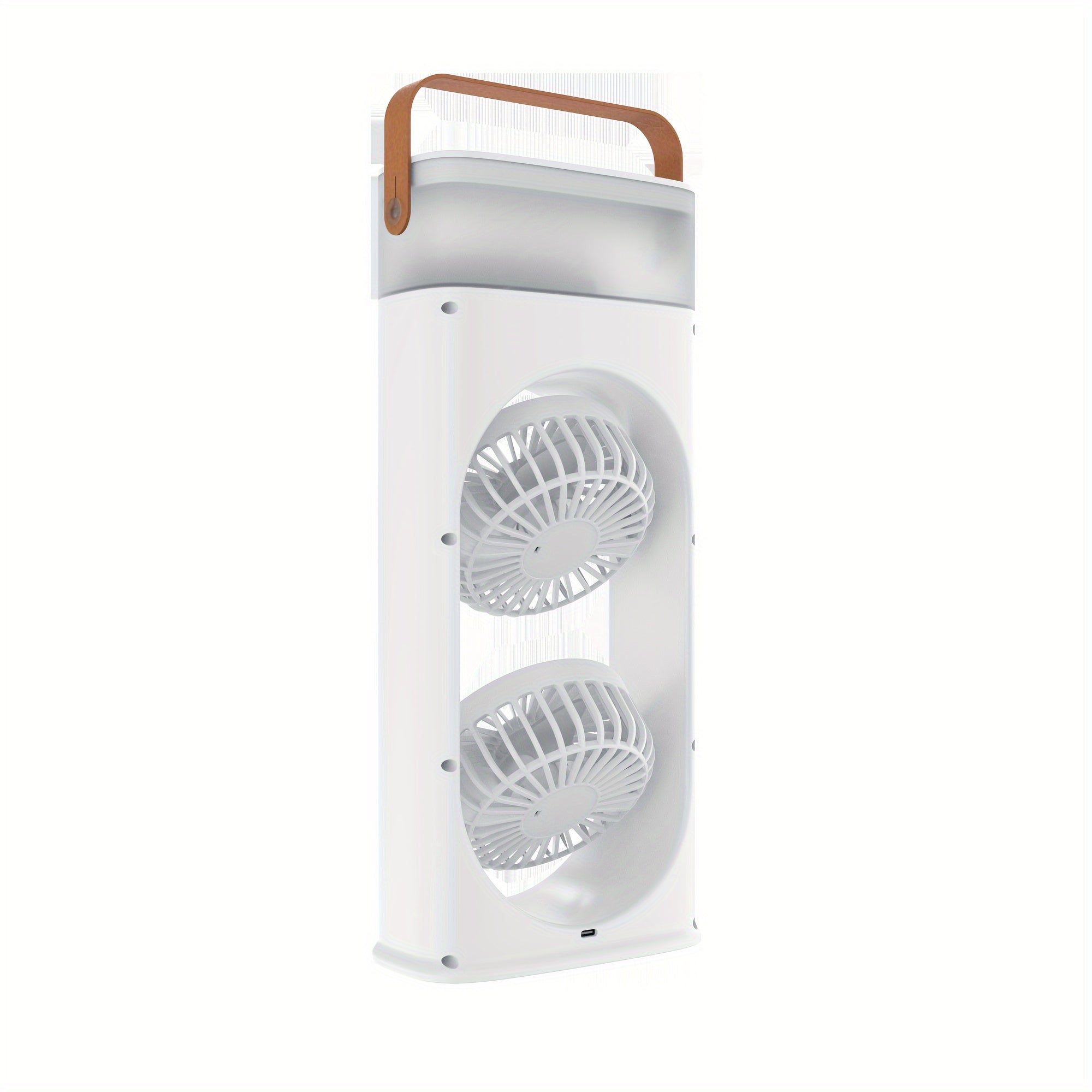 Portable Table Fan with Dual USB Fans and Humidifying Mist, Quiet Indoor Outdoor