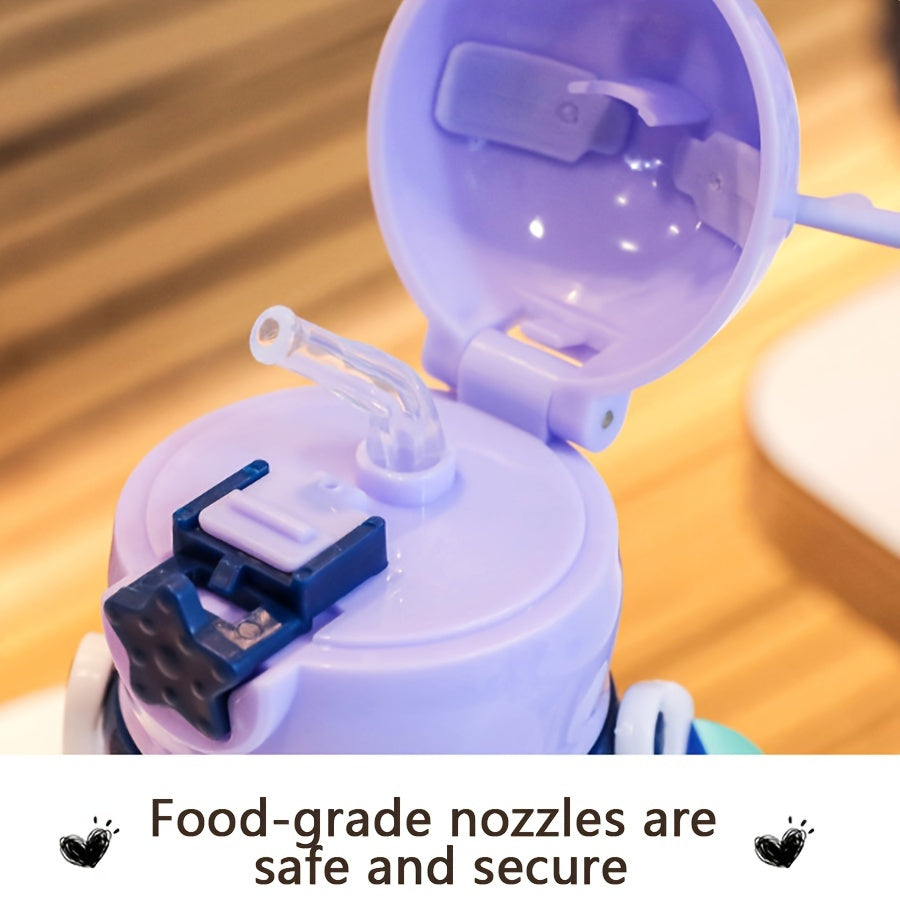 Kids Water Bottle 600ml Antler-Shaped with Straw Sturdy Eco-Friendly for Boys Girls