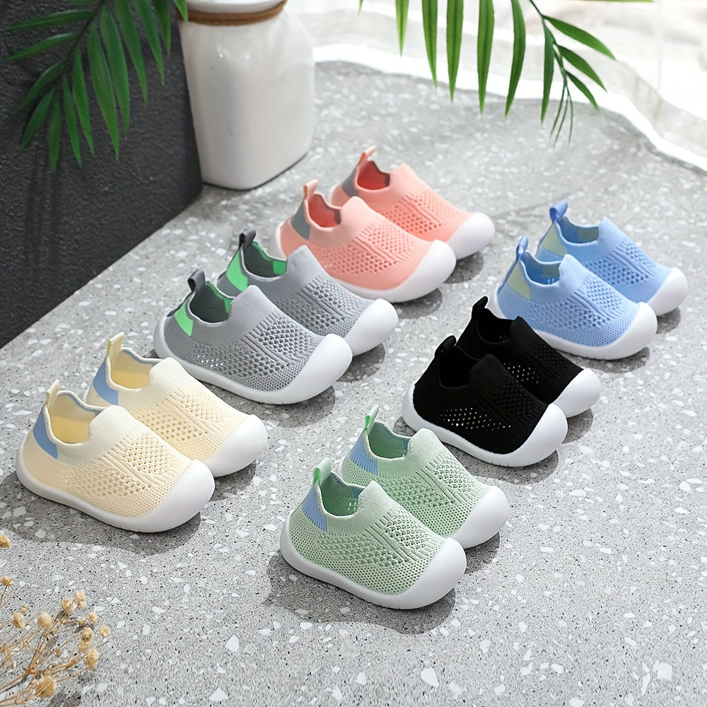 Unisex Infant Sneakers Fabric Insole PVC Sole Solid Color Casual Shoes for Boys and Girls