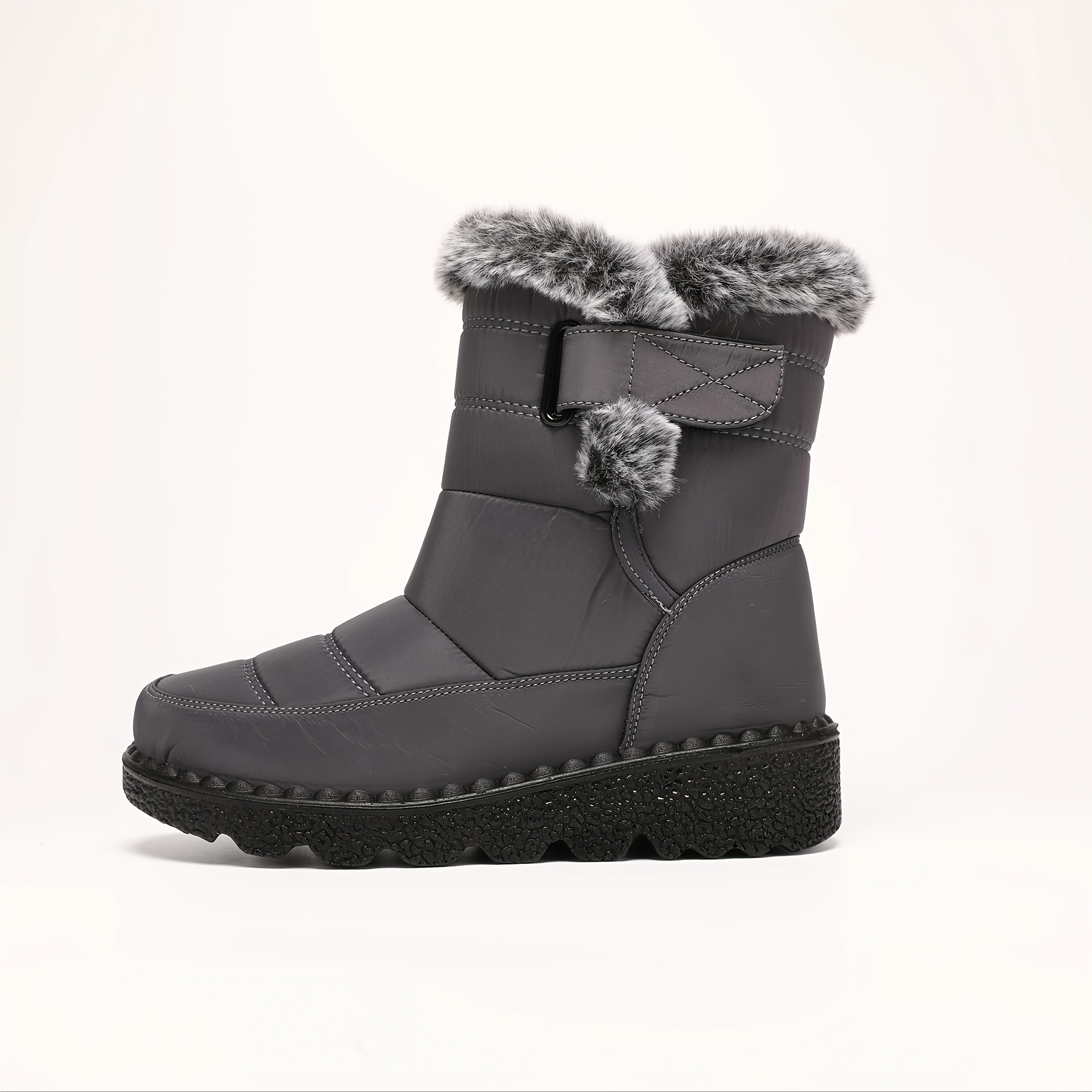 Women's All-Season Slip-On Boots Cushioned Sole Navy Blue Winter Shoes