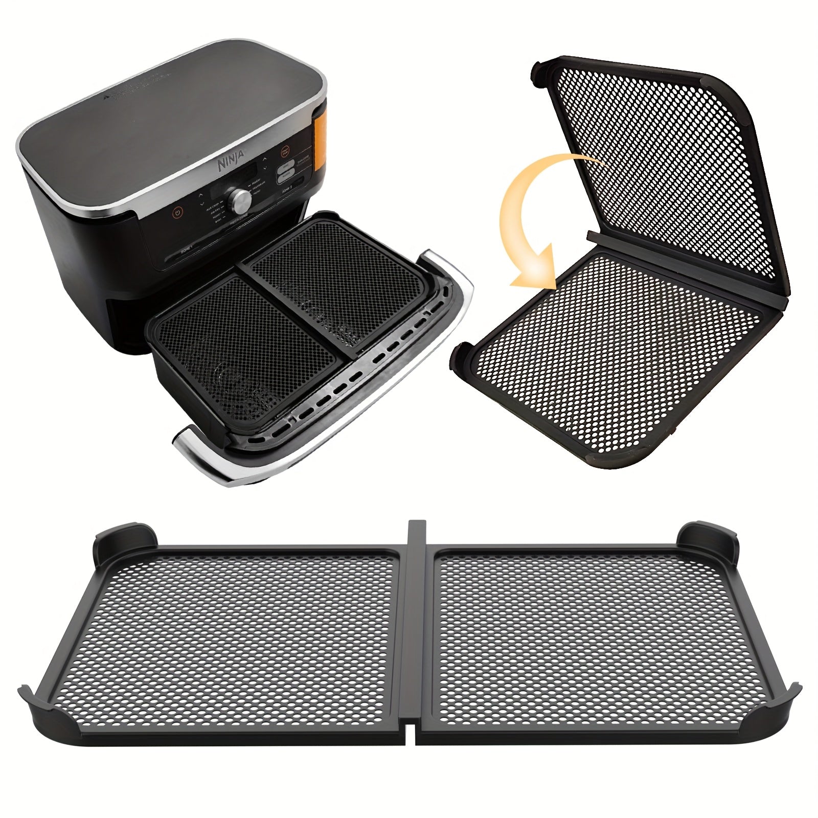 Protector de salpicaduras de silicona para freidora de aire, cubierta de malla reutilizable y plegable