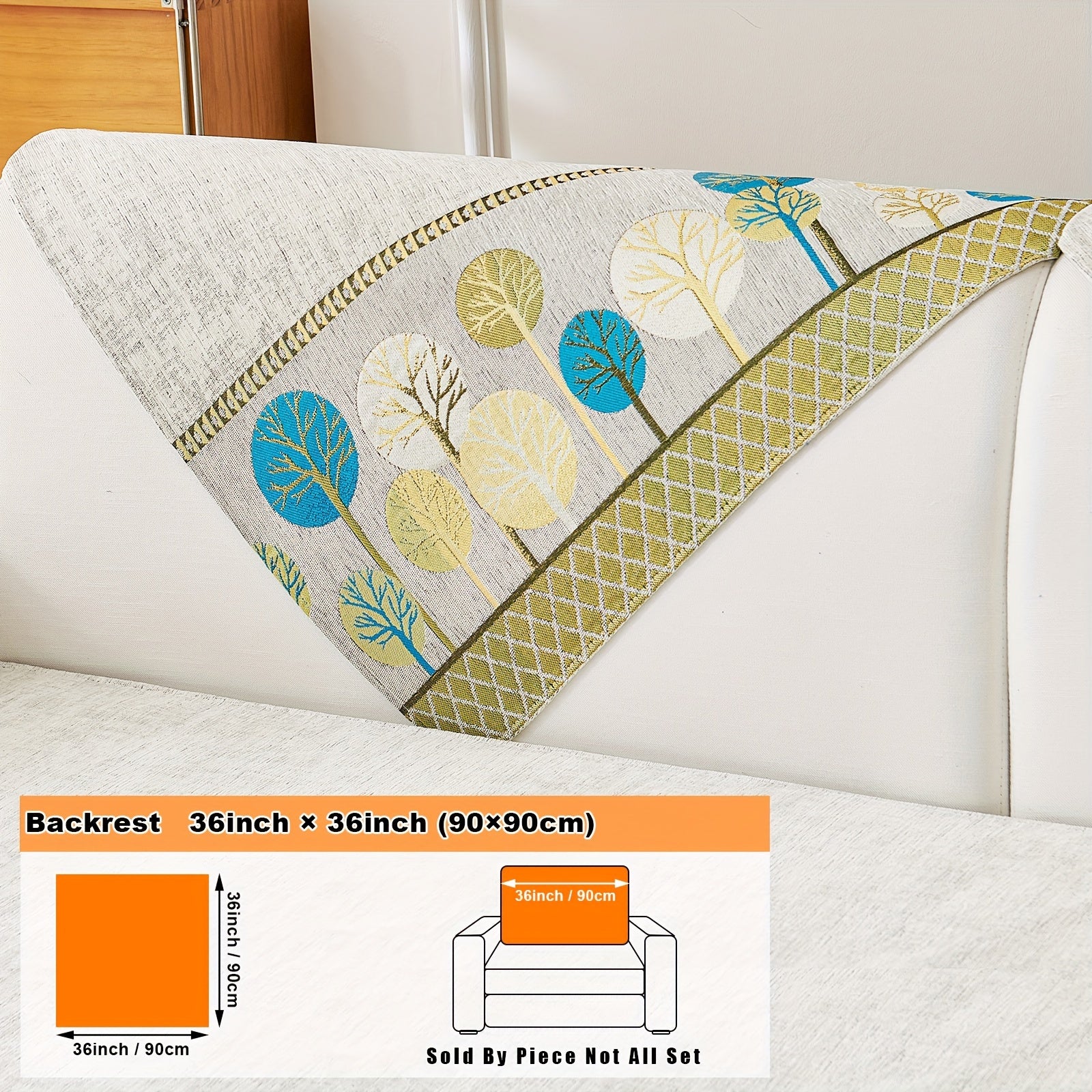 Bohemian Moonlit Trees Sofa Cover for Single to Quadruple Seaters Pet-Friendly Machine Washable Viscose