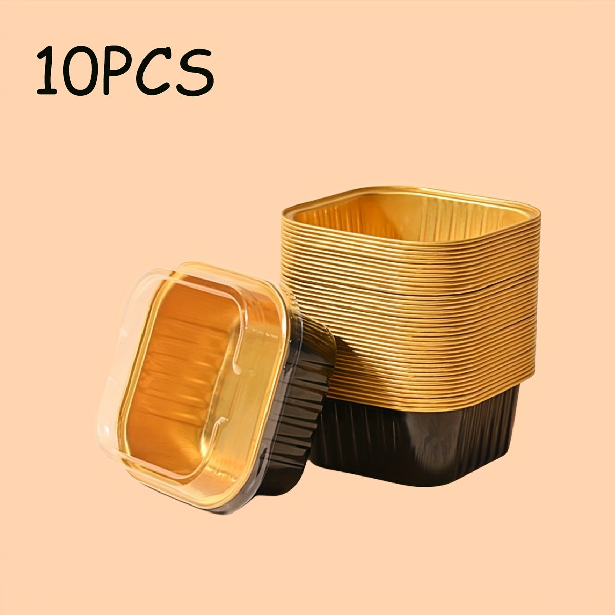 Disposable Mini Loaf Pans with Lids Set of 10 20 30 5oz Aluminum Foil Baking Tins for Mini Cakes Brownies Bread Black Gold