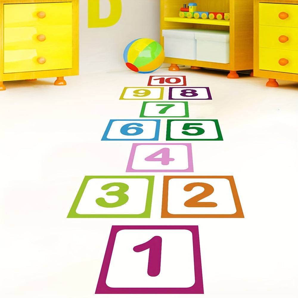 10 Pieces Self-Adhesive Anti-Slip Hopscotch Wall and Floor Stickers Frosted Material