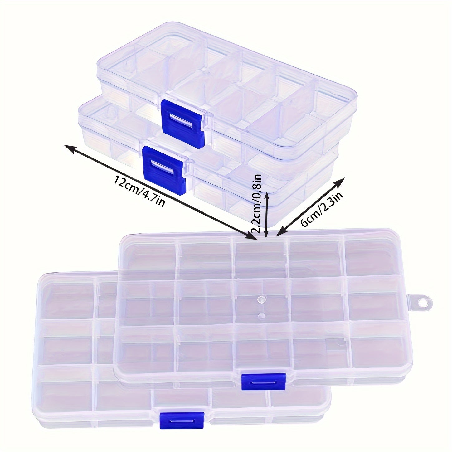 Portable Jewelry Organizer Cases with 10/15 Compartments for Travel and Storage
