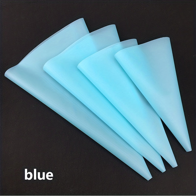 Set of 4 Reusable Silicone Piping Bags for Cake Decorating and Baking