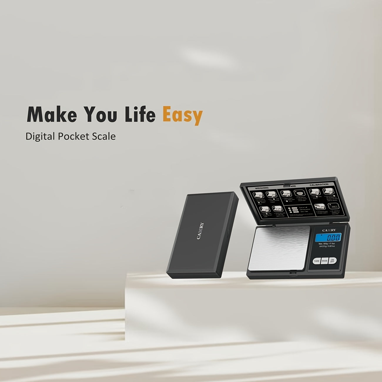 Precision Pocket Scale 0.01g 500g Capacity Food Jewelry Travel Backlit LCD