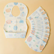 Set of 10 Waterproof Disposable Baby Bibs for Travel and Feeding