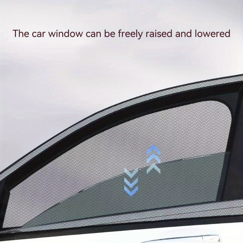 Car Anti-Mosquito Sunshade Curtains, High Elasticity, Cool Protection, 2 Pack