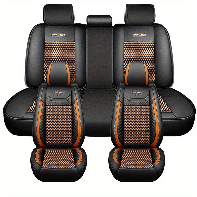 Fundas de asiento de coche transpirables para todas las estaciones, duraderas, para cinco asientos, universales, cojines