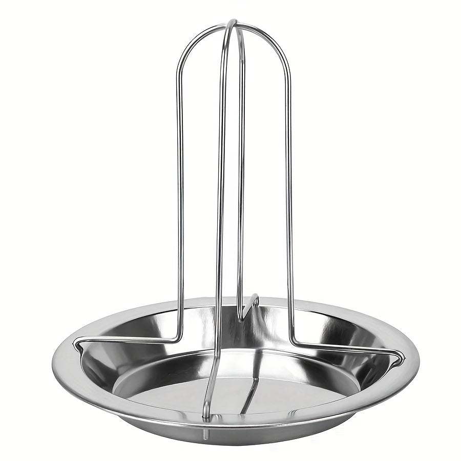 Stainless Steel Roasting Stand with Drip Pan for BBQ and Oven, Foldable and Non-Stick