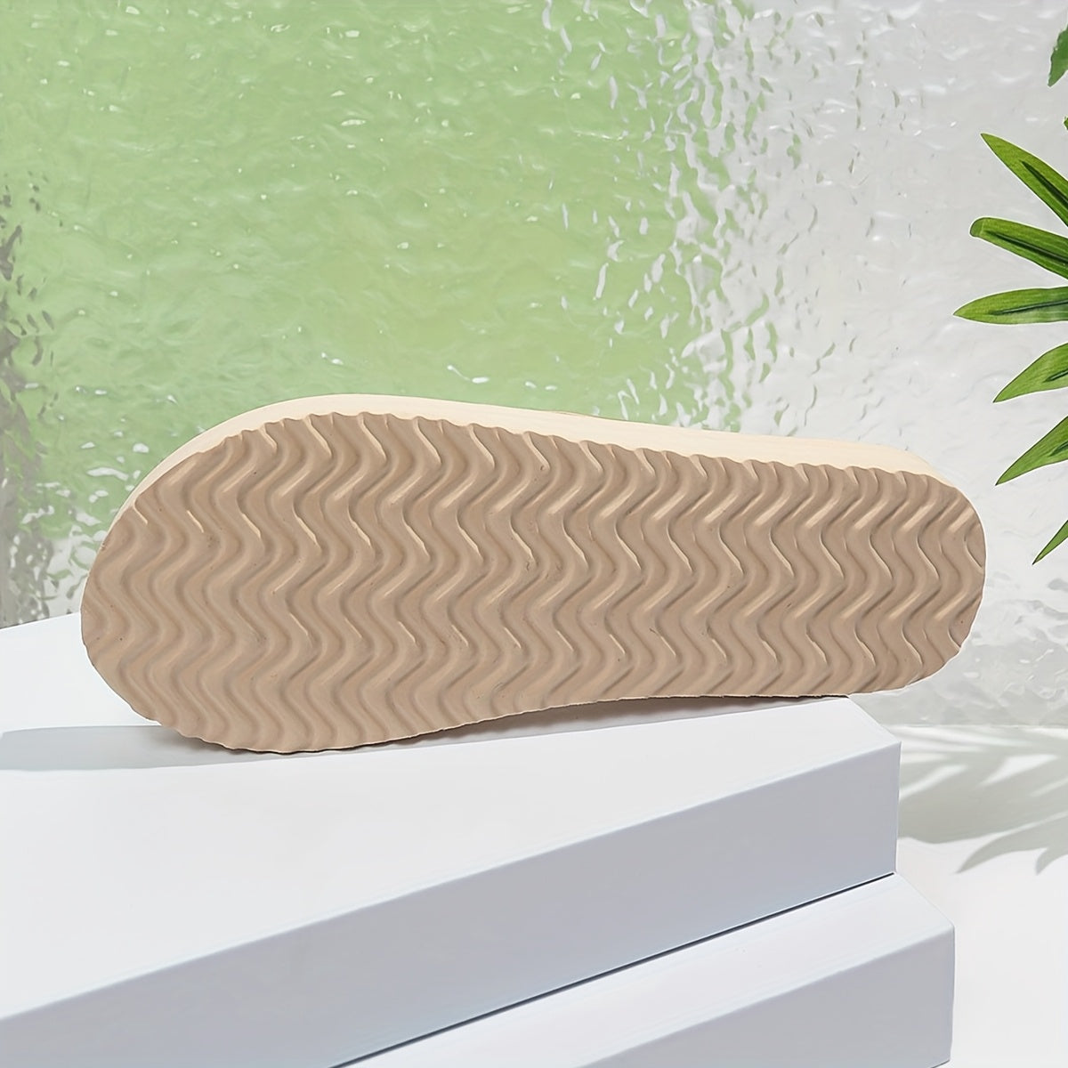 Women's Flat Sandals Apricot Beach Dress Casual Slip-On