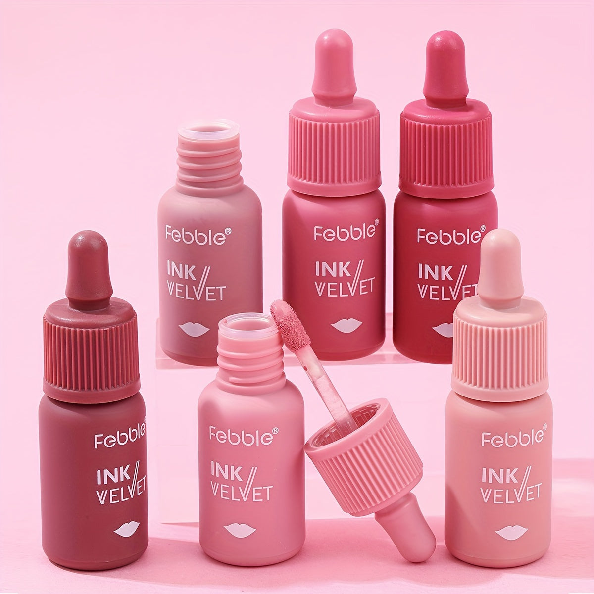 Набор женских глянцевых блесков для губ из бархата с яркими стойкими цветами