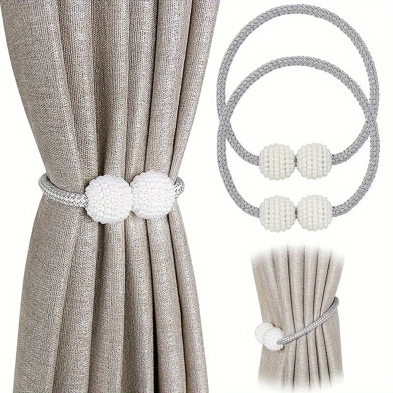Magnetic Curtain Ties Set, European Design, Braided Rope, Classic Style