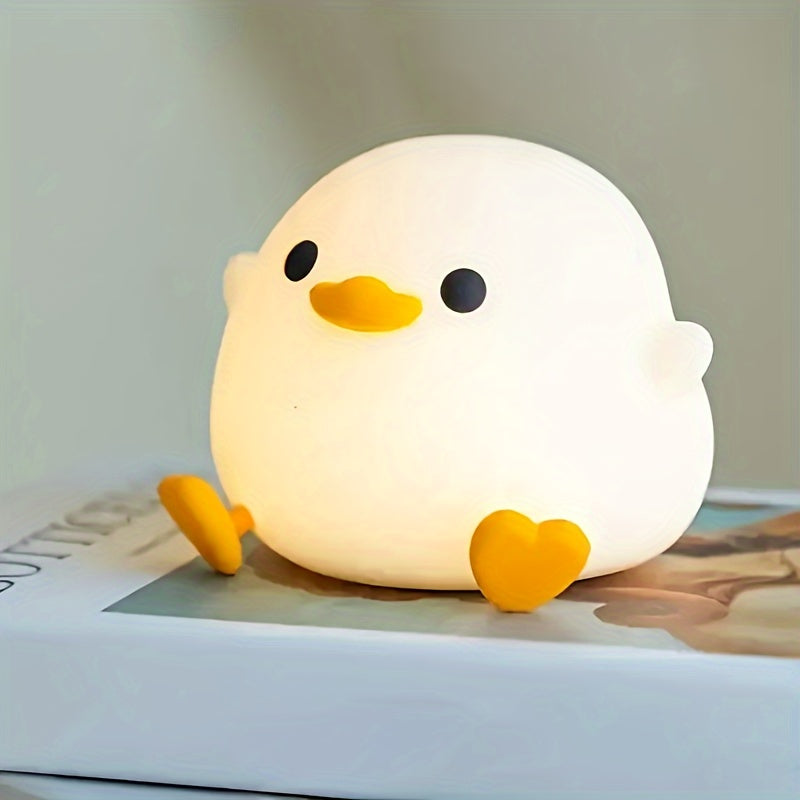 Duck LED Night Light Silicone Body USB Rechargeable Timer for Bedroom