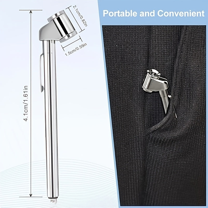Dual Inlet Car Tire Pressure Gauge Aluminum Alloy Portable with LED Display