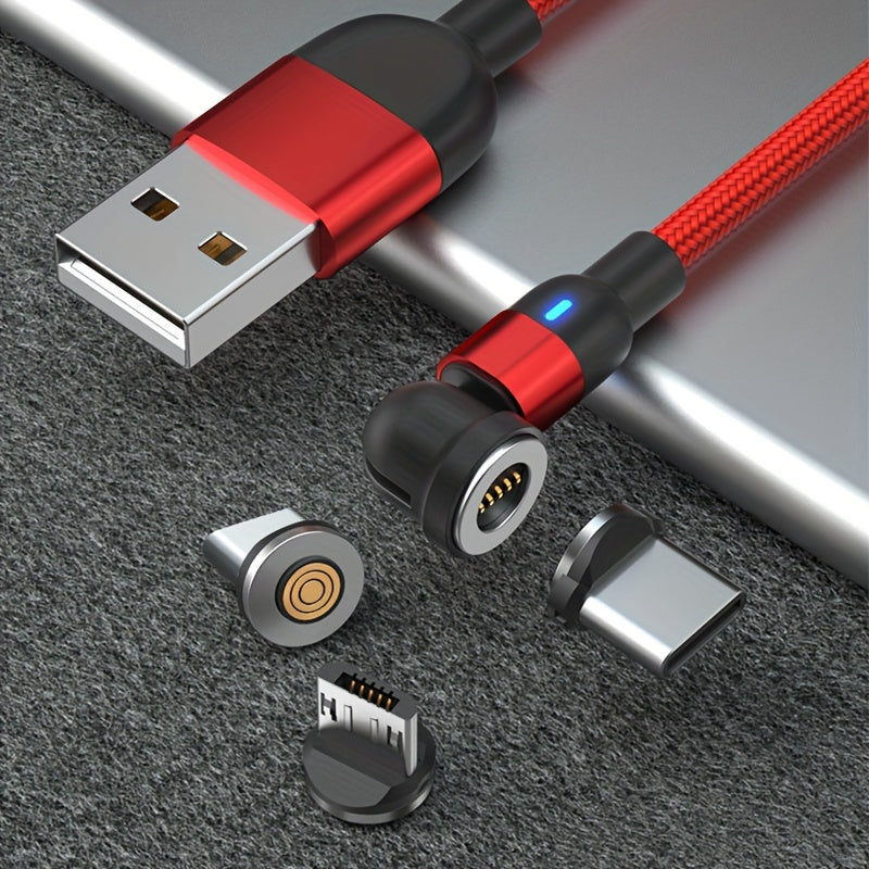 Universal Magnetic Charging Cable Fast Charging 3A Rotating Bending Data Cord