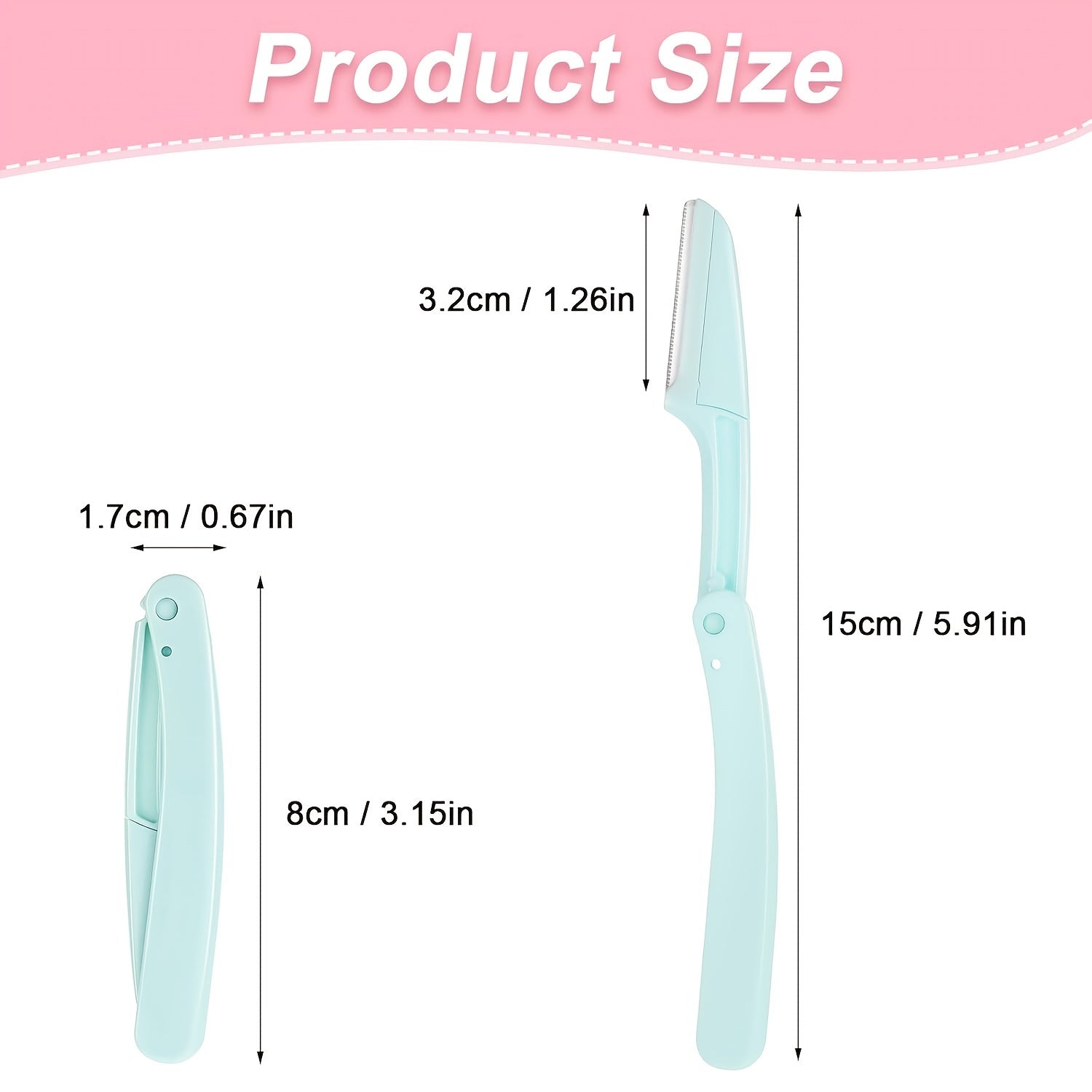 Women's Facial Shaver Set Light Beige Eyebrow Razor Peach Fuzz Remover