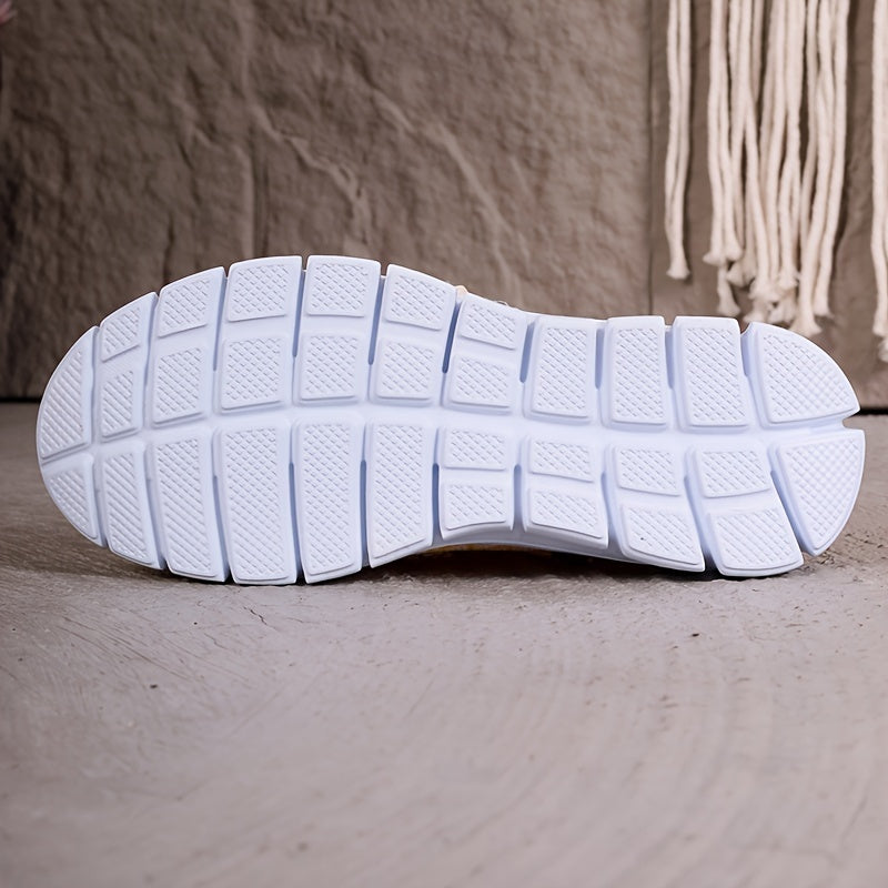 Ayollar uchun nafas oladigan trikotaj sport poyabzali, EVA taglik bilan yengil kundalik poyabzal