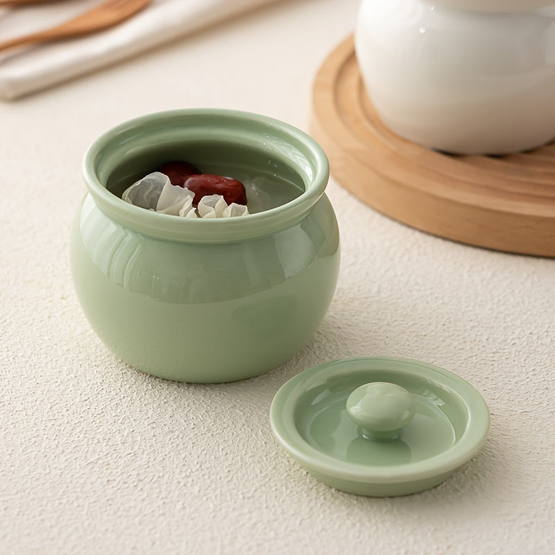 Single Serving Ceramic Stew Pot with Lid Multiple Colors Food Safe Leak Proof for Soups Vegetables