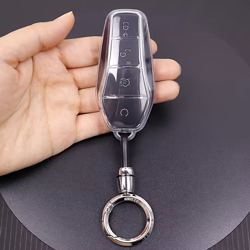 Car Key Cover TPU Protective Case for Sedan SUV Key Fob with Hanging Buckle