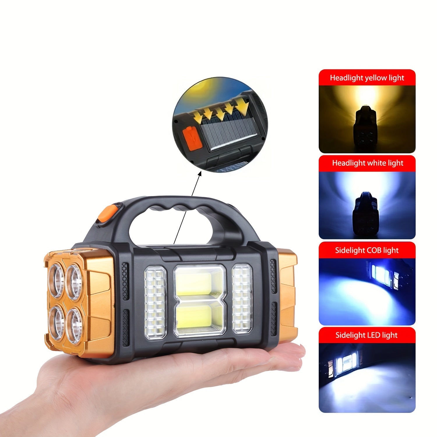 Portable Camping Lantern with Emergency Light Solar USB Rechargeable 200 Lumens