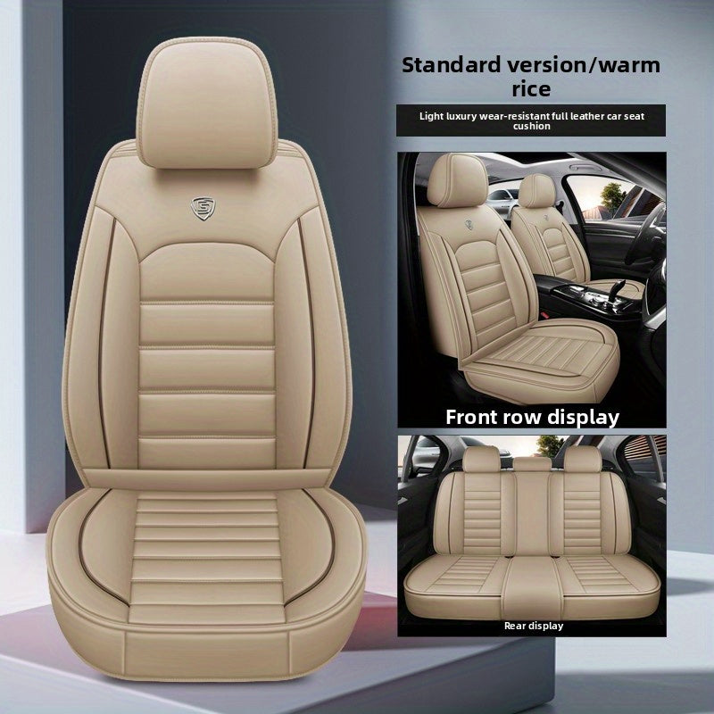 Car Seat Cover Set for 5-Seater Ice Slip Fiber PU All-Season Protection
