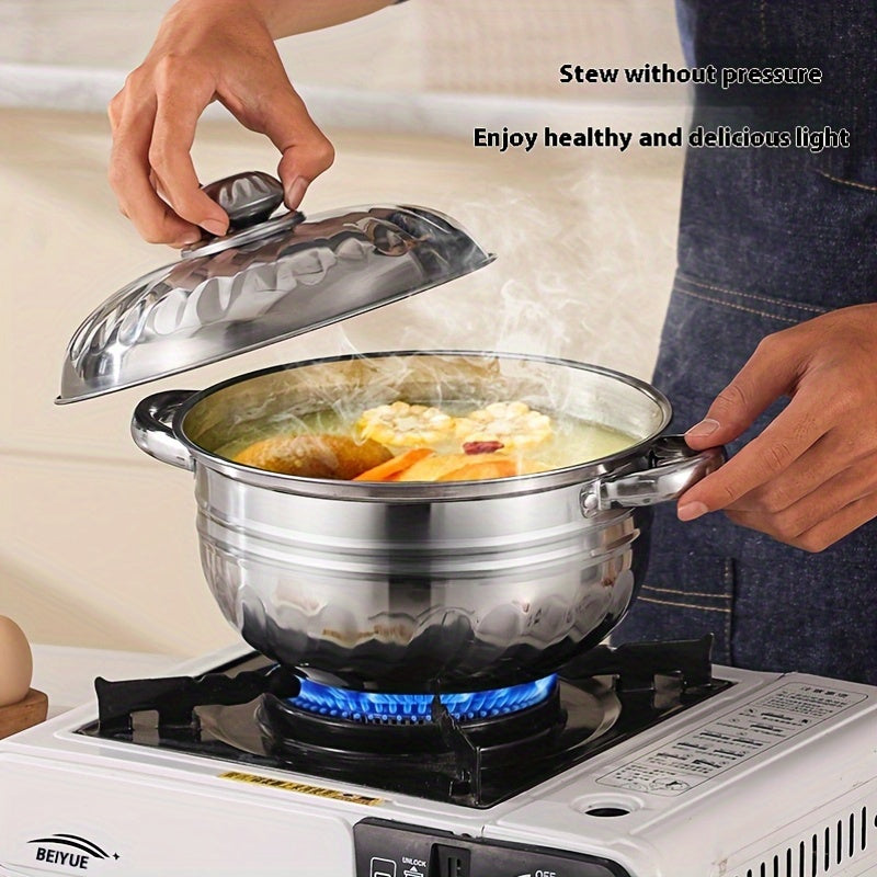 Stainless Steel Soup Pot Set 8 Pieces Induction Compatible Kitchen Cookware