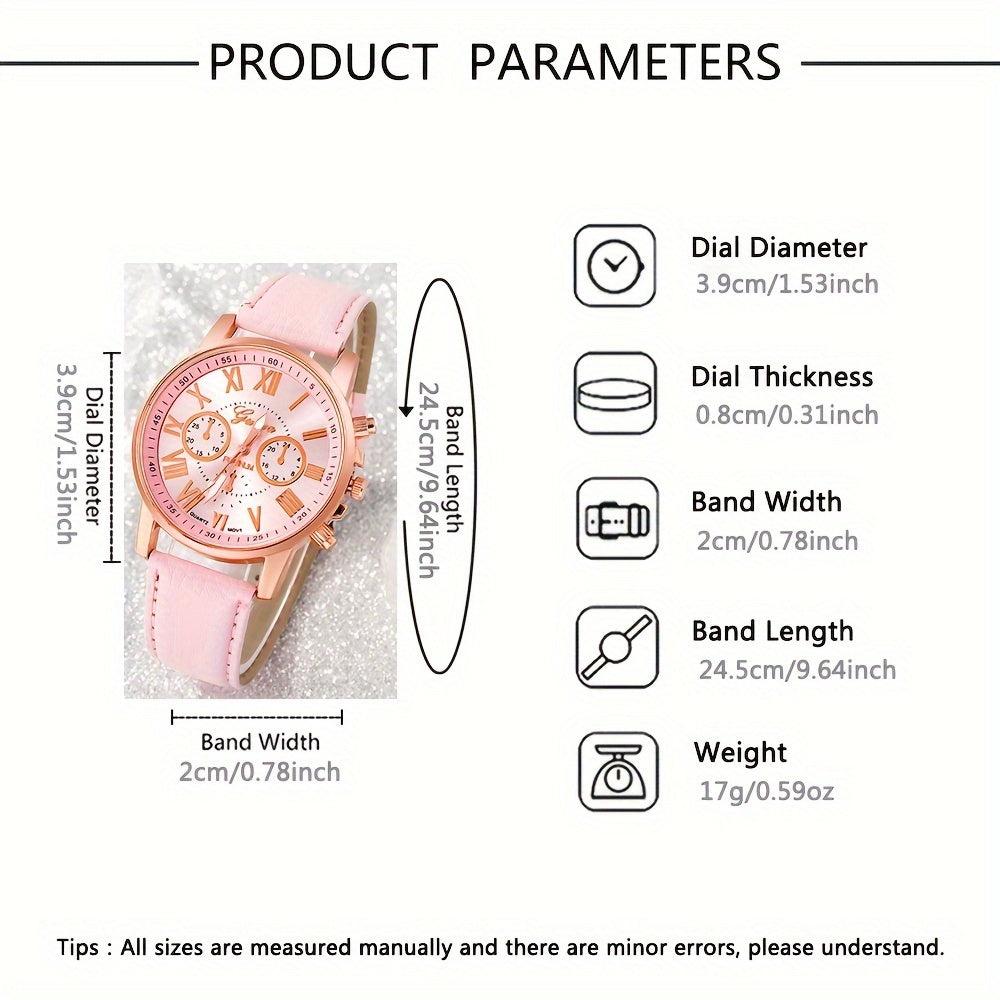 Pink Quartz Watch Set with Butterfly Charm Jewelry Gift for Women