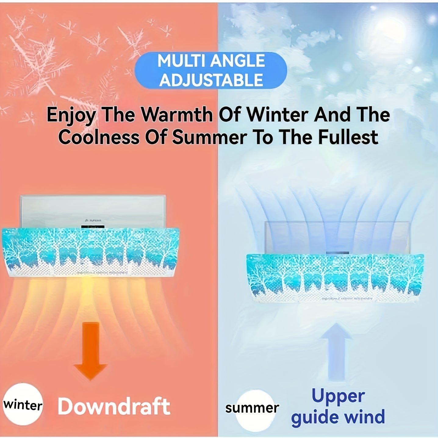 Настенный дефлектор для кондиционера с дизайном снеговика и сосны, легкий в использовании, прочная пластиковая крышка вентиляции для дома/офиса, блокирует холодный воздух и повышает комфорт внутри помещения, круглогодичный