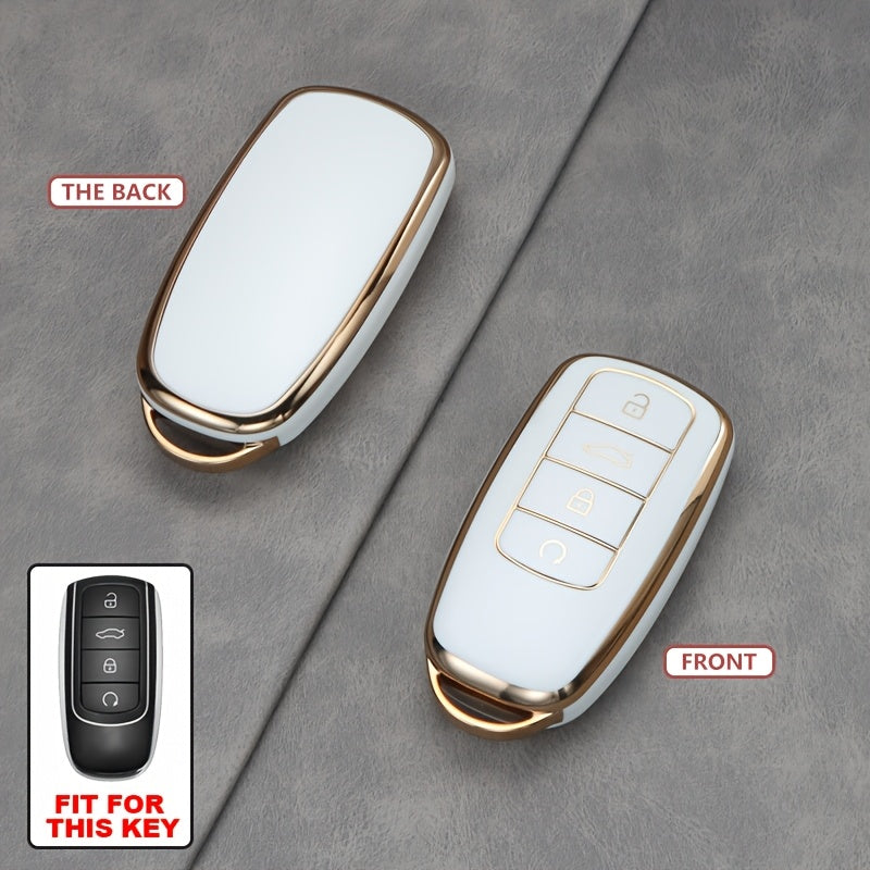 Unisex TPU Car Keychain Black Protective Cover for Remote Key