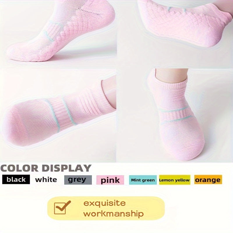 7-Pack Unisex Performance Sports Socks Cushioned Breathable Polyester Spandex Striped