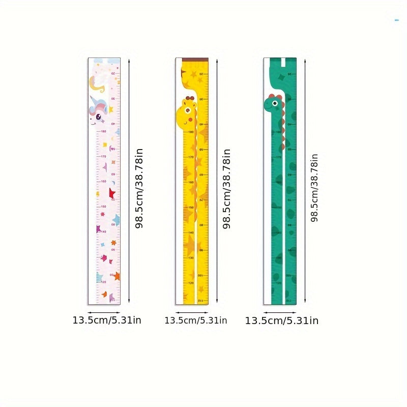 Cartoon Animal Height Chart Wall Decal for Kids Room Self-Adhesive Sticker