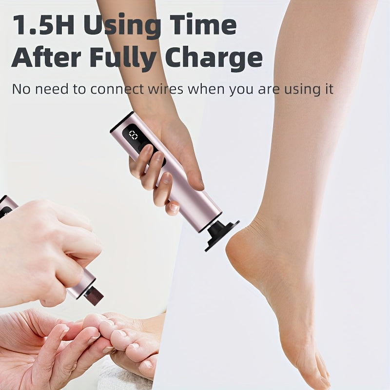 Electric Foot File Nail Grinder with Rechargeable Lithium Battery 9 Speed USB Charging