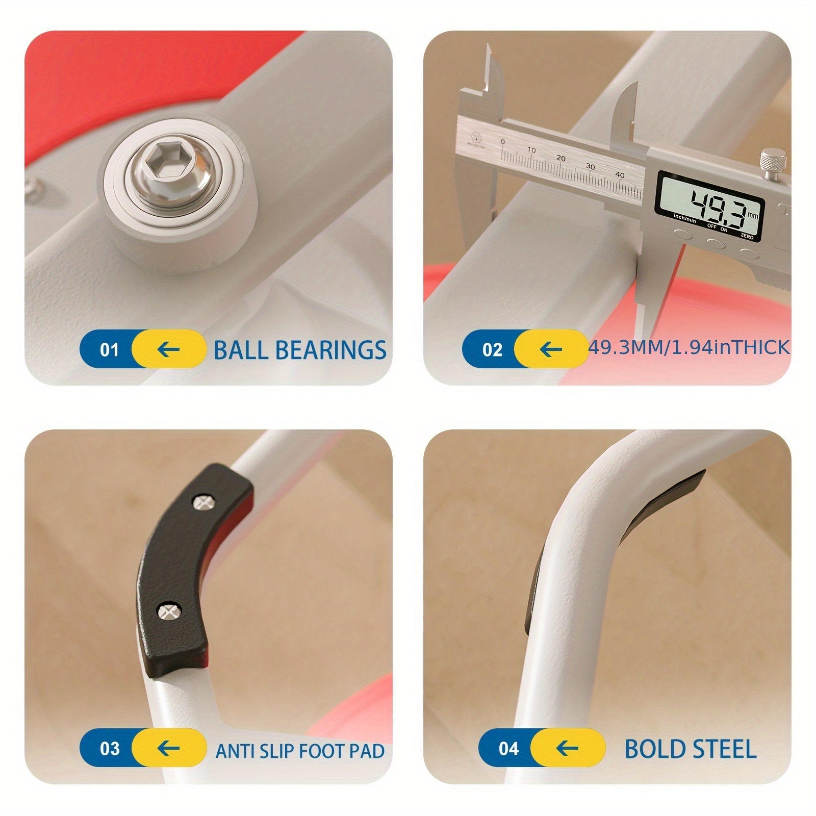 Children's Red Spinning Chair for Kids Plastic Metal Swivel Body Movement Focus