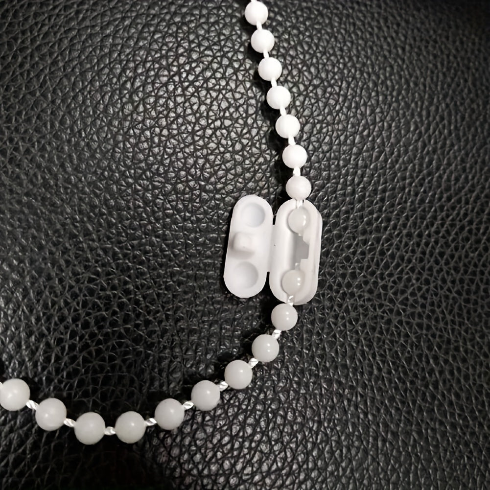 Ten Pieces Modern White Vertical Blinds with Bead Buckles for Home Decor