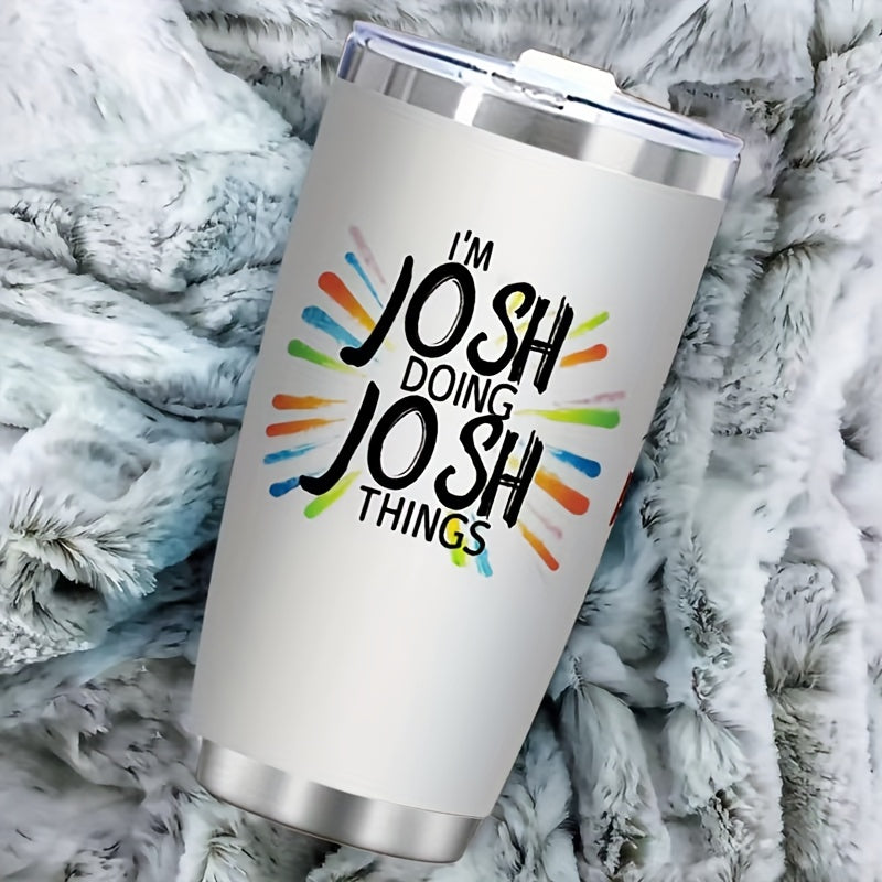 20oz zanglamaydigan po'latdan tayyor sayohat uchun chashka, qopqog'i bilan, ikki qavatli izolyatsiya, ochiq havoda foydalanish uchun