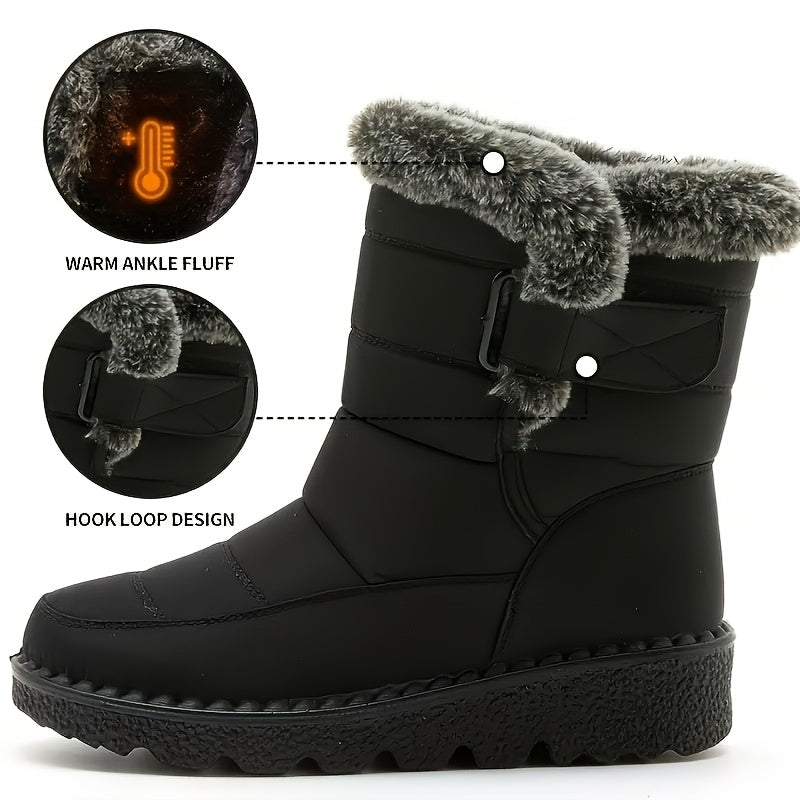 Women's Velvet Warm Snow Boots with Soft Lined for Winter Seasons