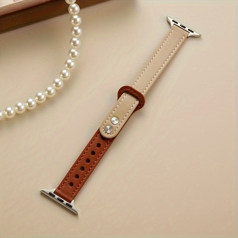 Unisex Synthetic Leather Magnetic Apple Watch Band for All Seasons